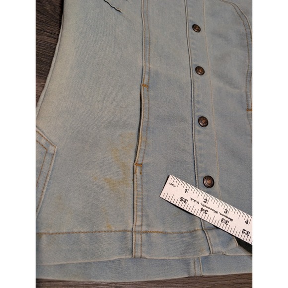 Levi's Red Tab Denim Jacket Light Wash Distressed  Made in USA Size S READ - Picture 4 of 10